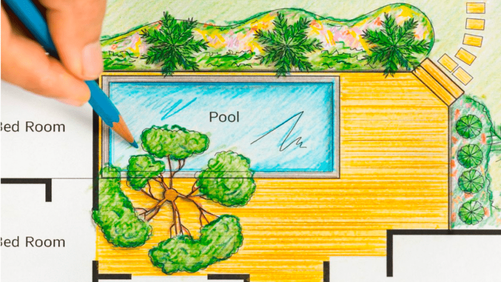 Can a swimming pool be added to a newly constructed house?