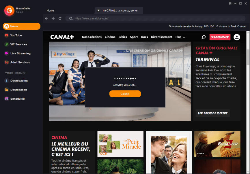 Once playback begins, StreamGaGa will analyze the video