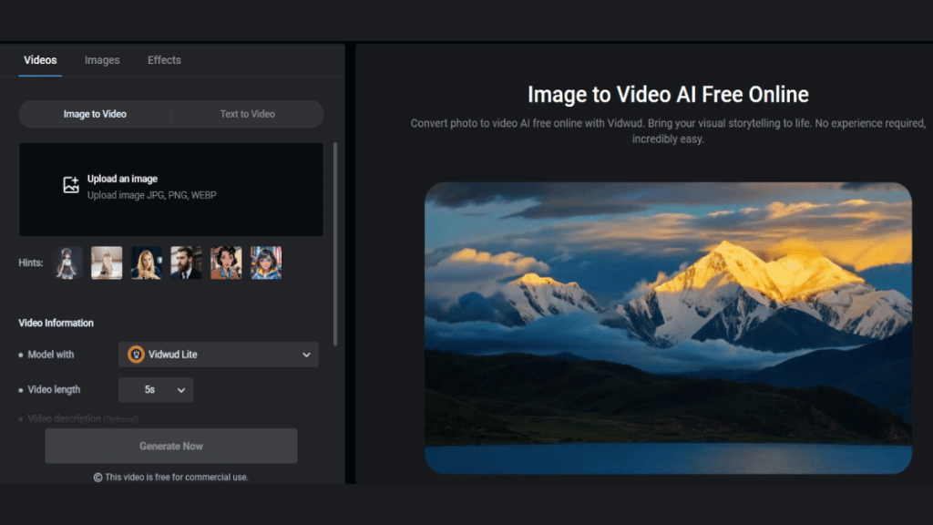 Best Image to Video Tool Online Honest Review of Vidwud's Image to Video AI Free Online