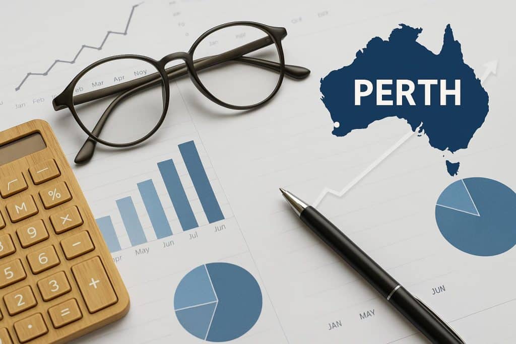 Perth bookkeeper analyzing financial documents to support local business growth