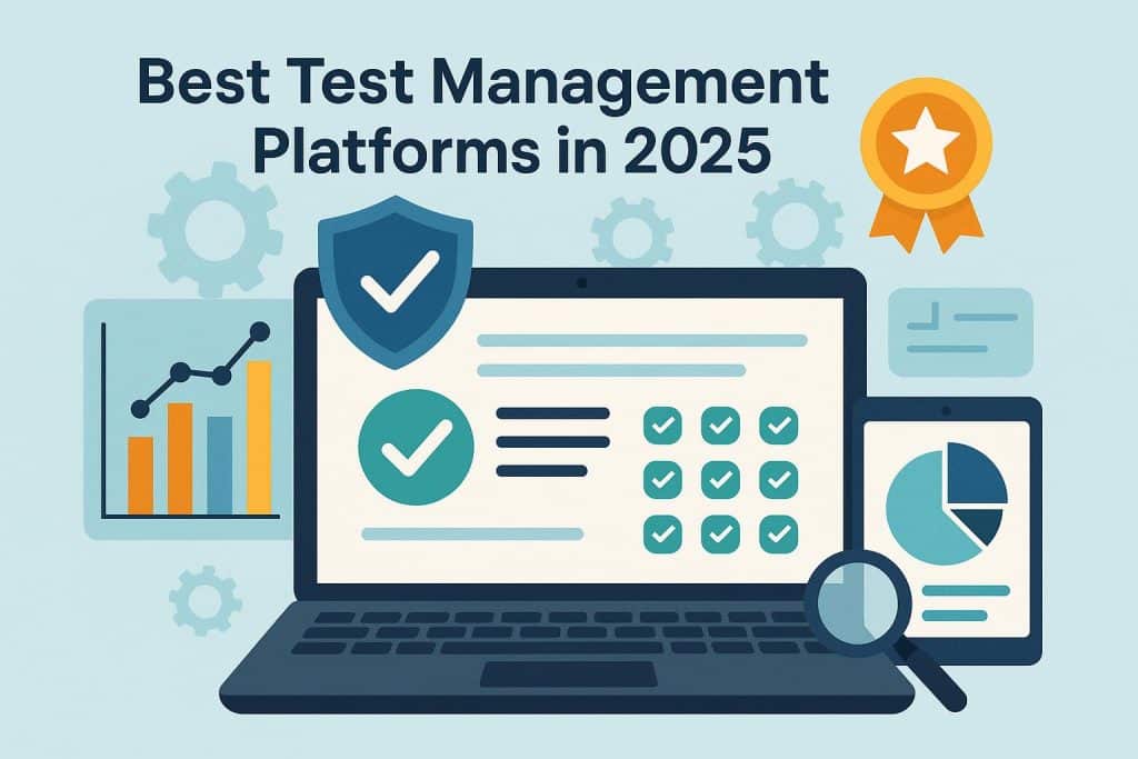 Test management software dashboard showing analytics and project tracking tools
