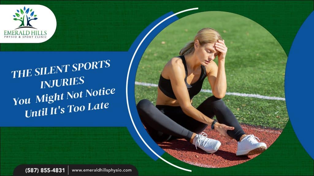 The Silent Sports Injuries You Might Not Notice Until It’s Too Late Closeup of a swollen ankle with sports shoes on, highlighting unnoticed sports injuries