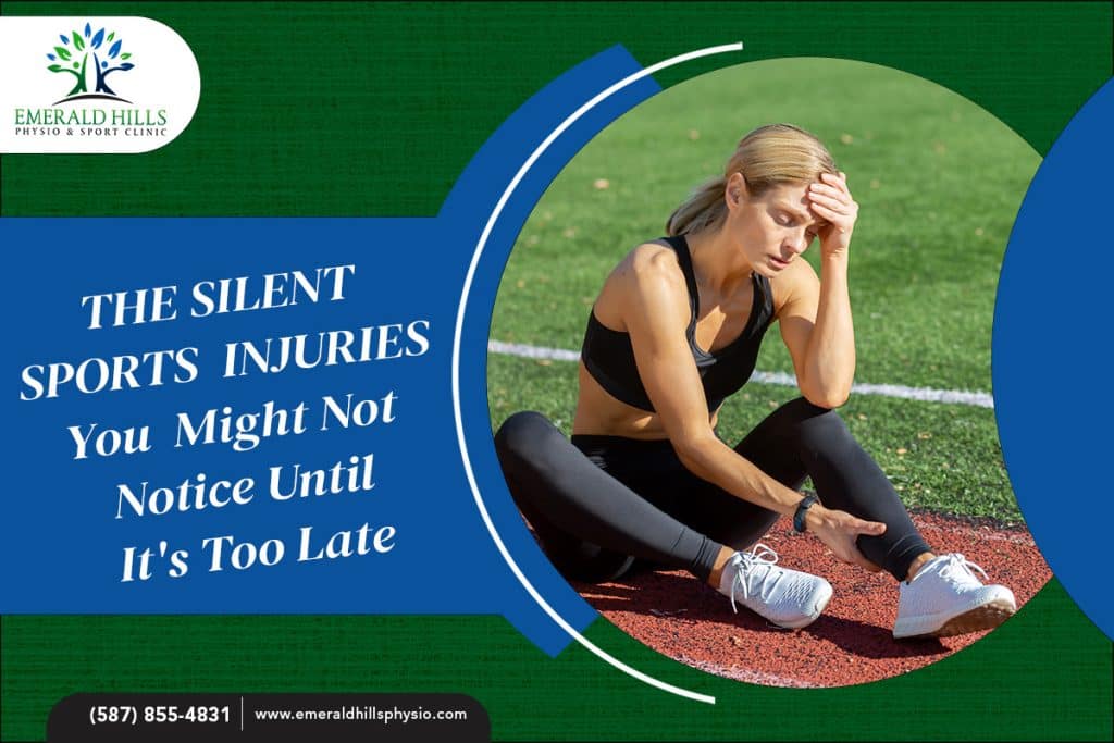 Closeup of a swollen ankle with sports shoes on, highlighting unnoticed sports injuries