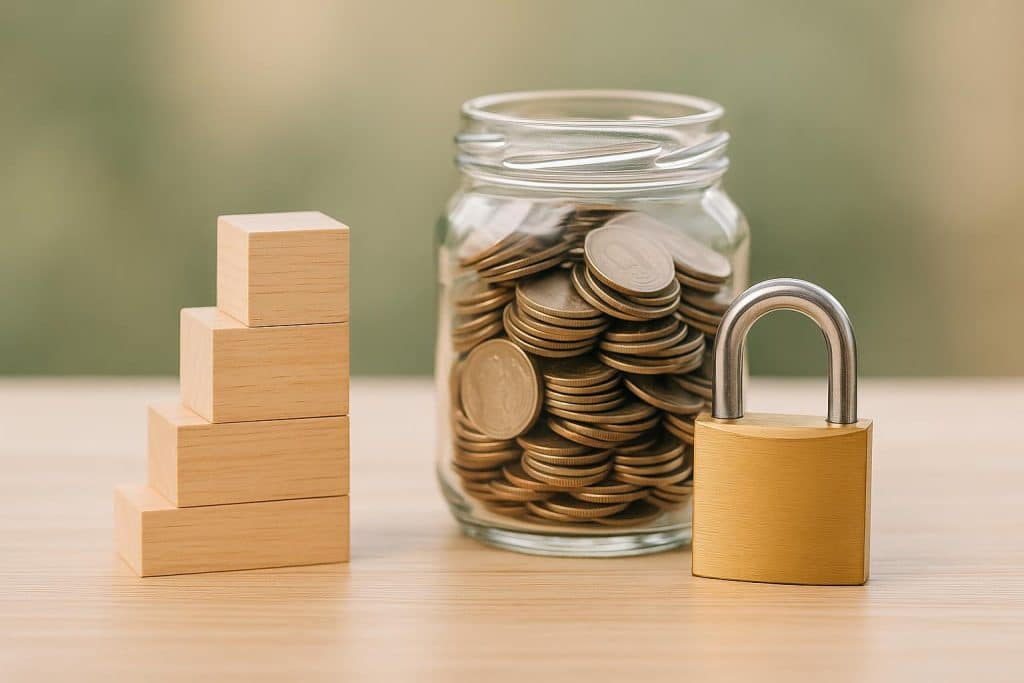 Creating Long-Term Financial Security Stack of coins growing with a small tree, symbolizing building long-term financial security