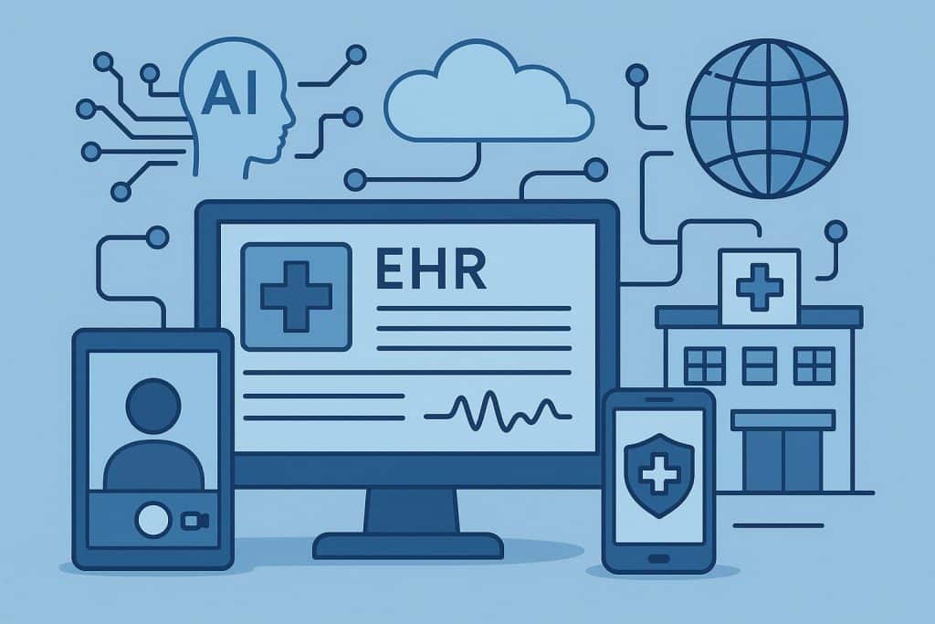 AI-native EHR dashboard enhancing telehealth workflows for modern healthcare practices