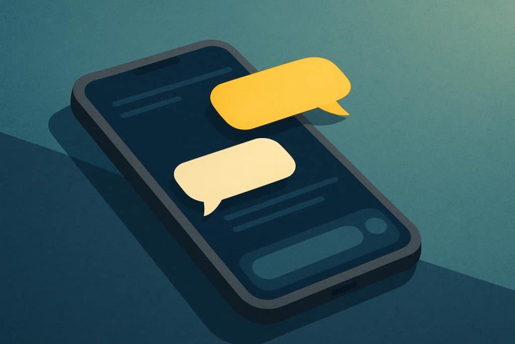 Texting: The Message That Changed Everything Close-up of a smartphone screen displaying a text conversation, symbolizing digital communication