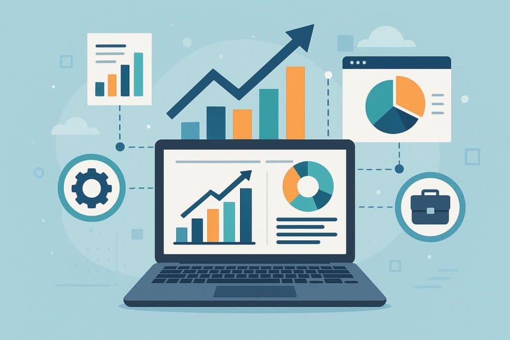 Marketing agency reporting dashboard displaying client analytics and project performance metrics