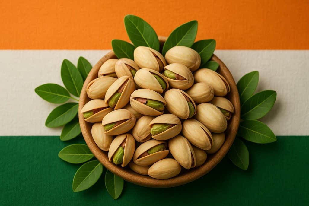 Shelled pistachios in a bowl showcasing India’s popular superfood trend