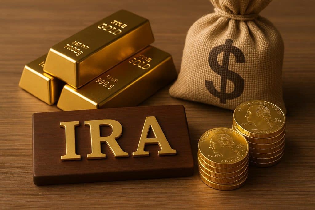Gold bars and financial documents symbolizing choosing the best gold IRA investment company