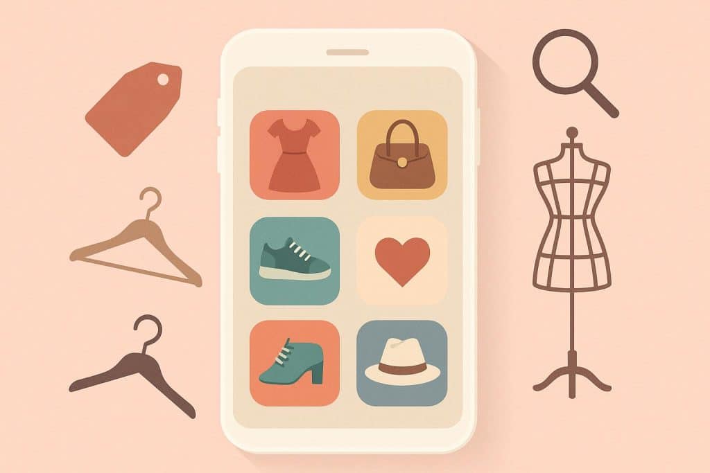 Five Good Fashion Apps To Consider Selection of top-rated fashion app icons displayed on a smartphone screen for style inspiration