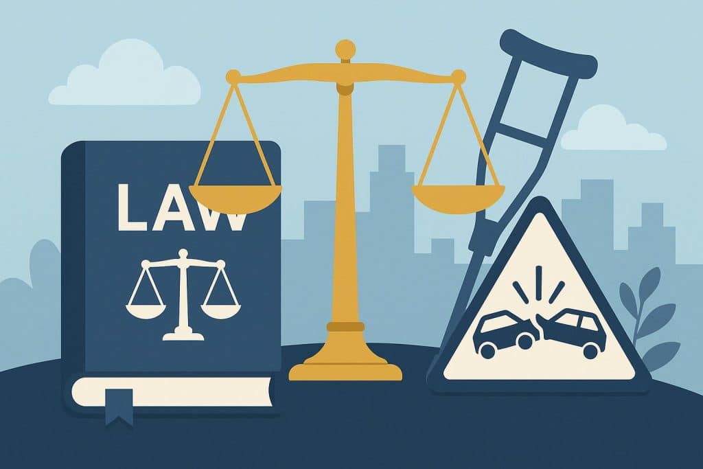 Accident lawyer reviewing legal documents to protect client rights after personal injury