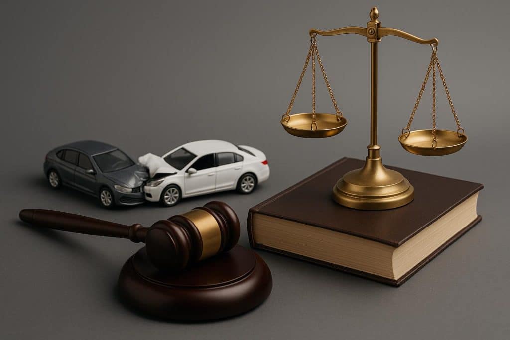 Damaged cars after a collision illustrating legal services for car accident claims and rights