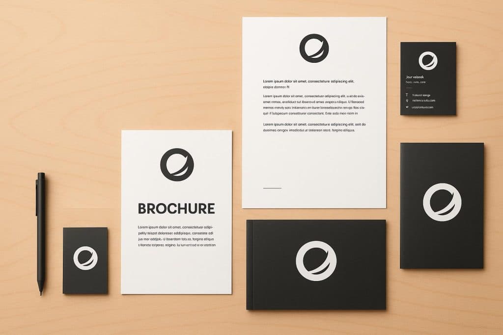 Stack of branded magazines and brochures highlighting print’s impact on modern business branding