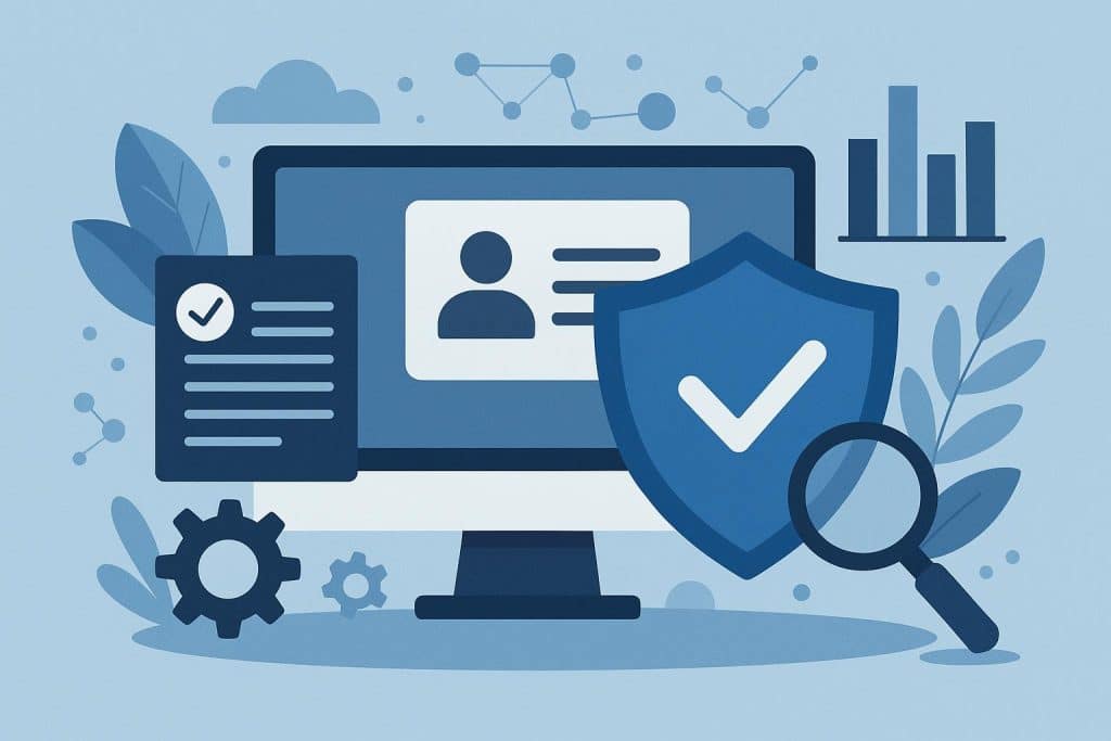 Secure business documents and digital shield representing advanced vendor vetting solutions