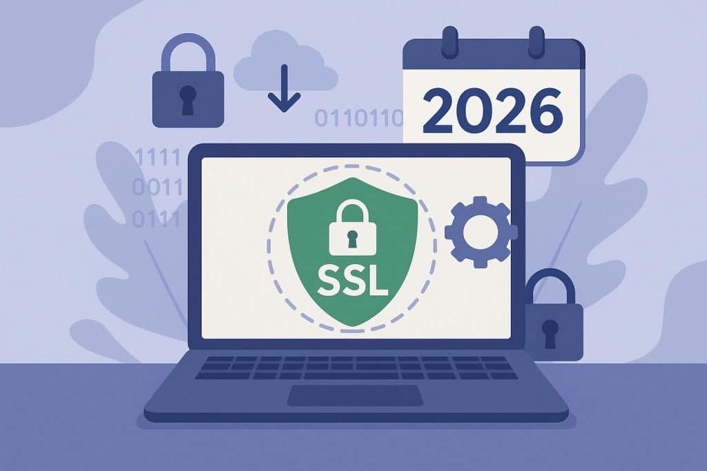 Easy Guide to SSL Security in 2026 SSL certificate icon securing website connection for online safety and data protection guide