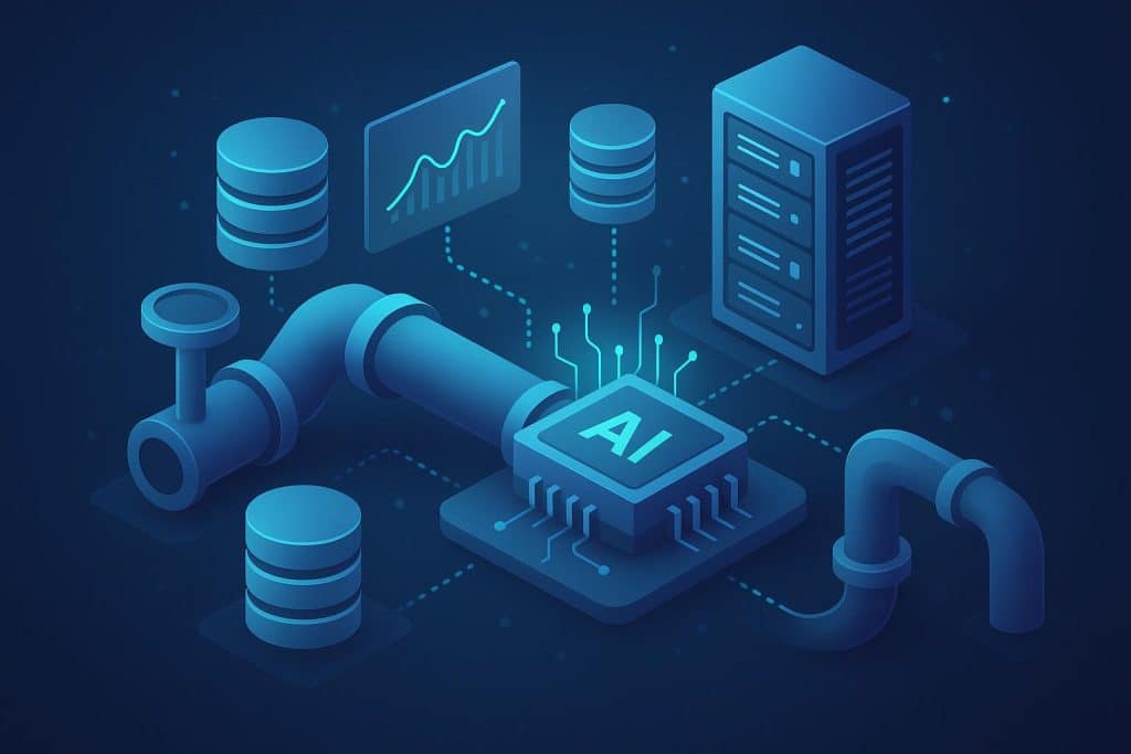 The AI Pipeline Revolution: Self-Managing Data Infrastructure for Modern Business Automated data servers and AI technology streamlining infrastructure for modern businesses