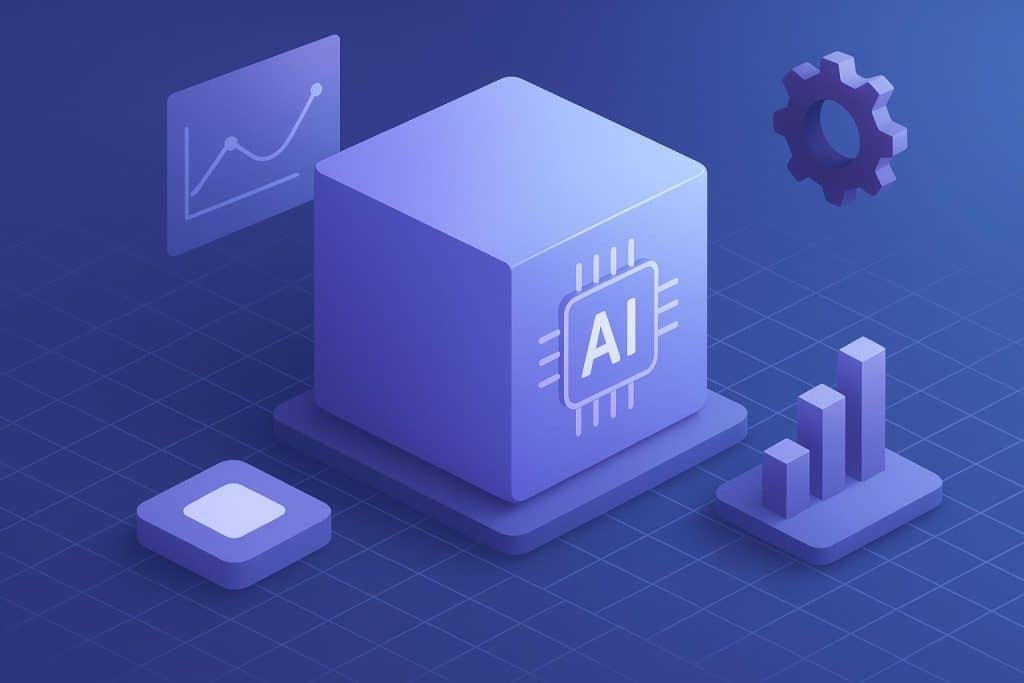 Abstract AI technology concept illustrating innovative minimum viable product development