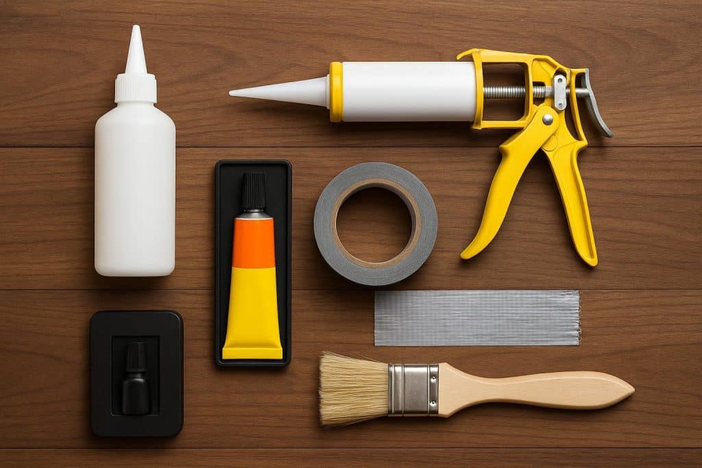 Top Adhesive Solutions Every Small Manufacturer Should Know Various industrial adhesive products and tools on a workbench for small-scale manufacturing solutions