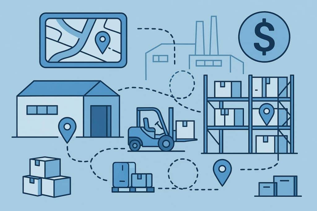 Real time location system dashboard tracking facility assets to optimize and cut operational costs