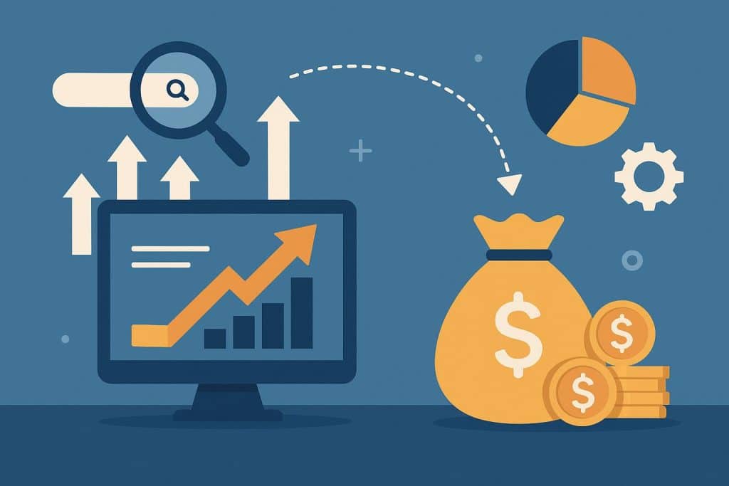 Digital marketing strategy transforming website traffic into consistent business revenue