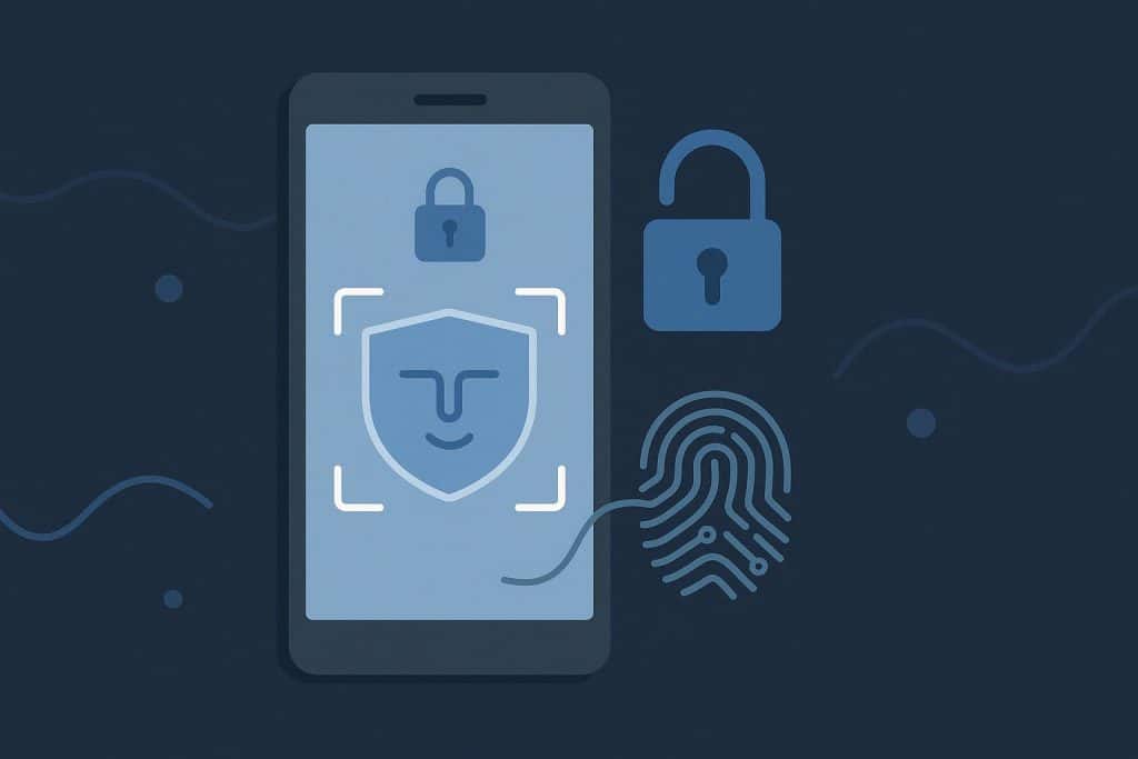 Smartphone scanning fingerprint for on-device liveness detection biometric security technology