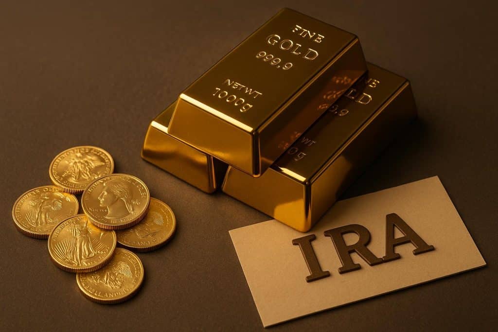 The Best Gold Investment Companies for Adding Precious Metals to Your IRA Stacks of gold bars and coins representing top gold investment companies for IRA accounts