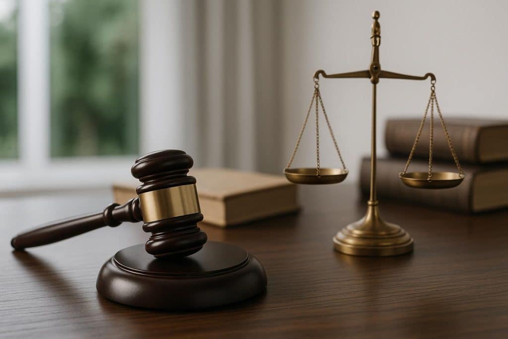 Gavel and legal documents representing North Carolina asbestos lung cancer law services