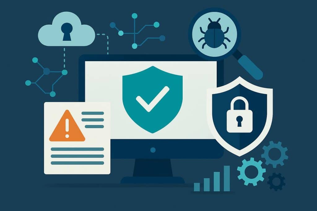 Cybersecurity dashboard illustrating proactive vulnerability management and threat prevention strategies