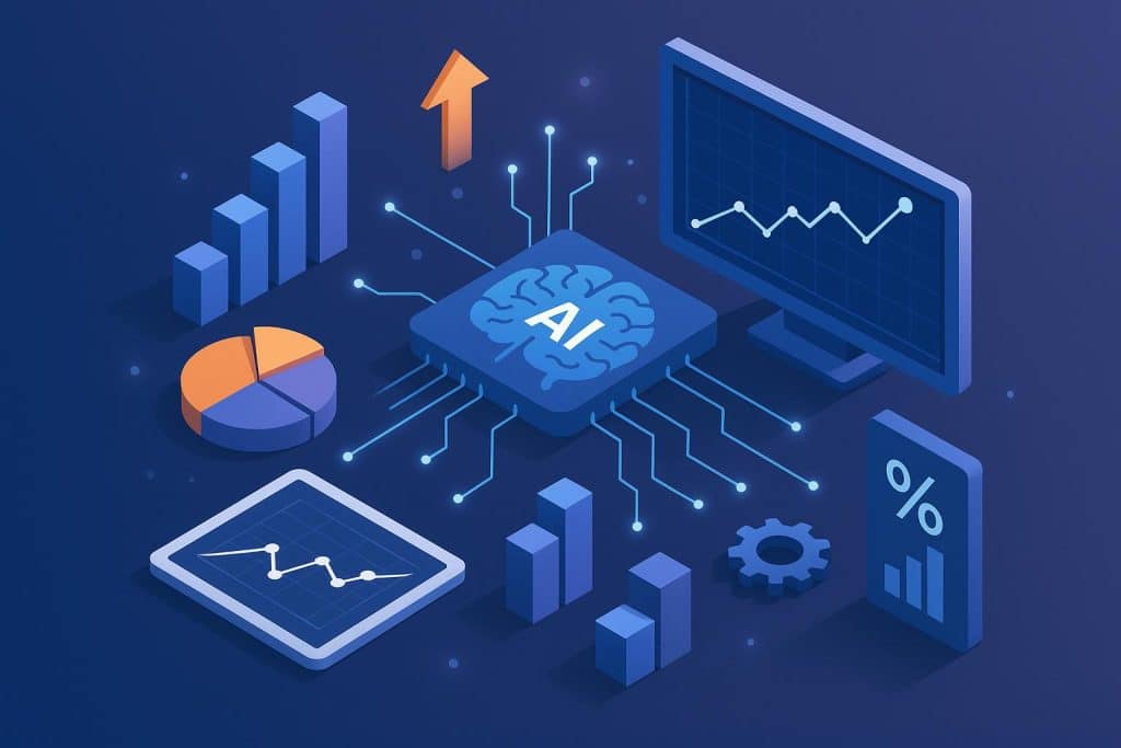 Artificial intelligence enhancing business operations with digital analytics and automation tools