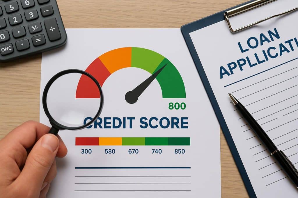 Credit score report with charts and graphs highlighting factors lenders review in applications
