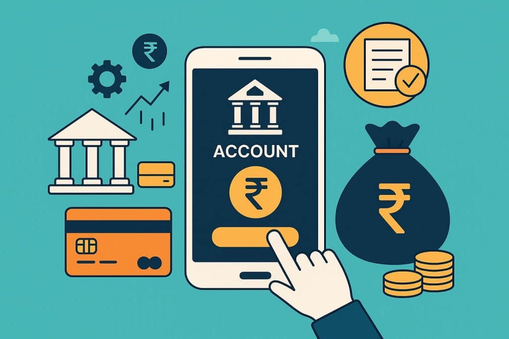 Online banking interface showcasing convenient features for opening a bank account in India