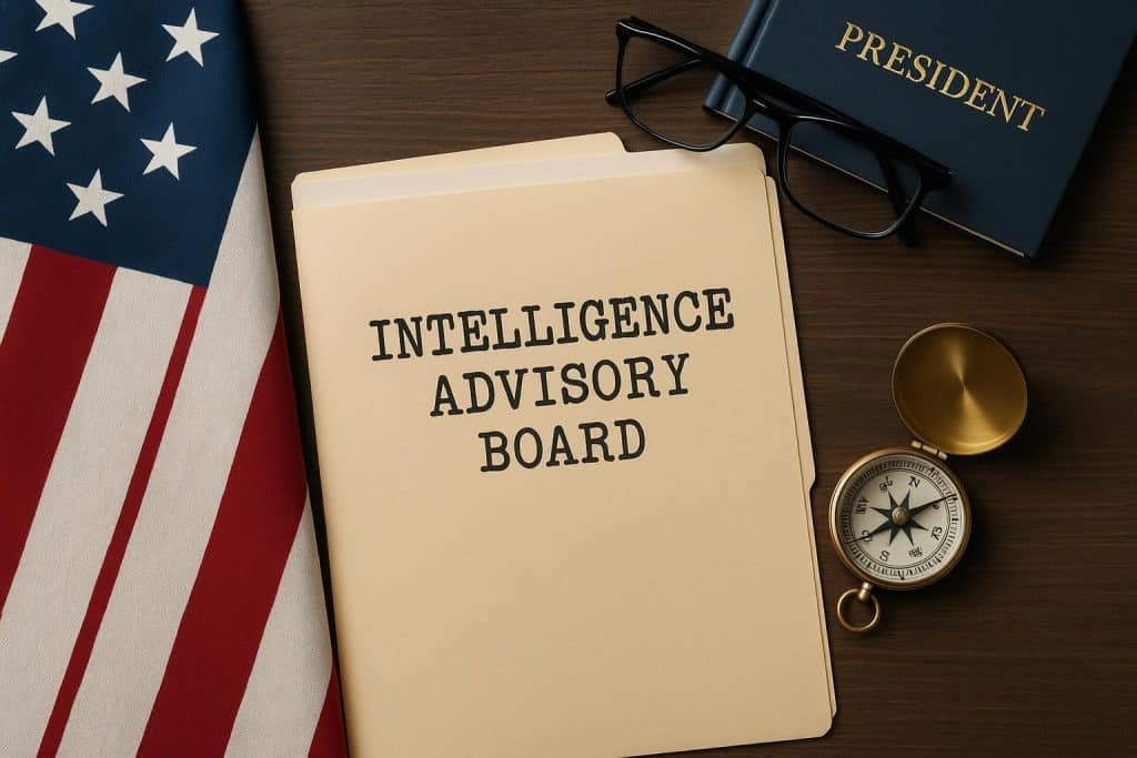 President’s Intelligence Advisory Board concept with official seal and strategic documents