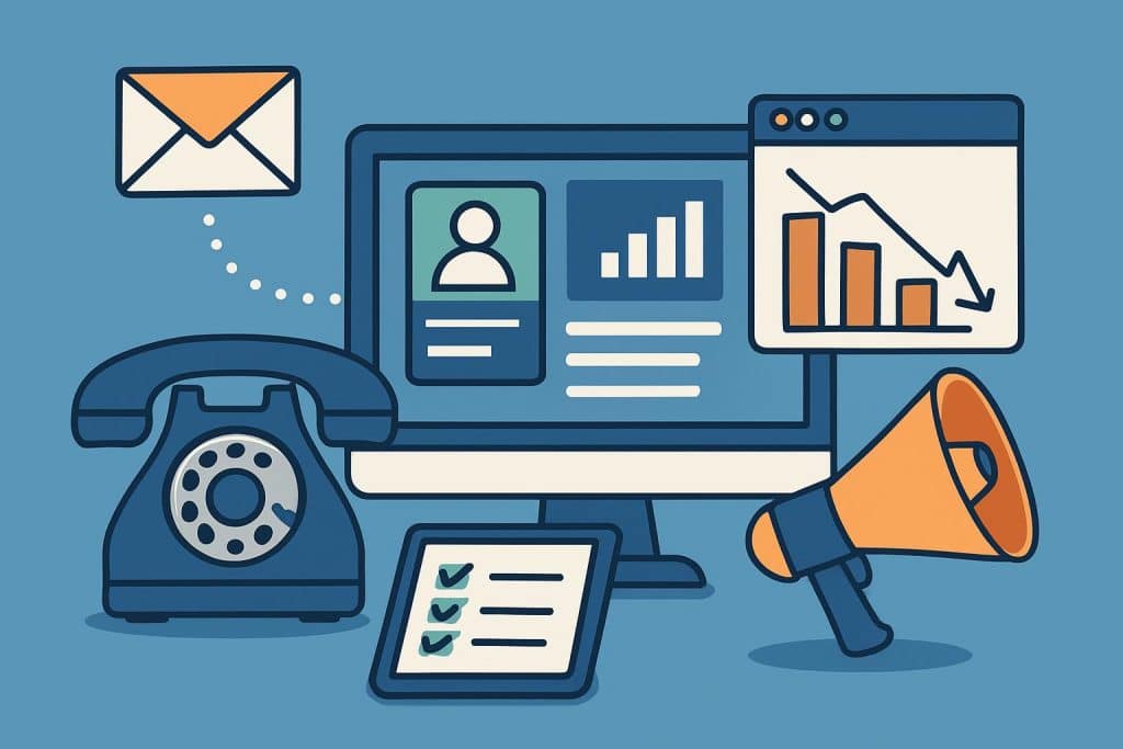 Modern tools and software dashboard for B2B outbound sales optimization and team collaboration