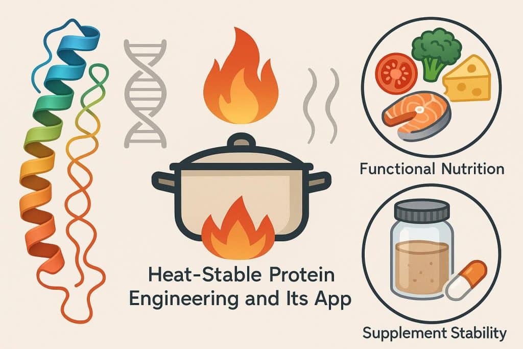 Heat-Stable Protein Engineering and Its Applications in Functional Nutrition and Supplement Stability Heat-stable protein molecular structure illustrating advancements in functional nutrition supplements