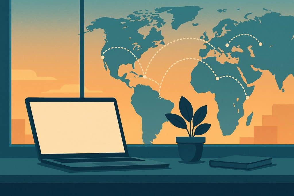 The Rise of the ‘Visit-Optional’ Company: Why More Founders Set Up Businesses in Countries They’ve Never Seen Global business expansion concept with digital map, highlighting remote company setups by founders