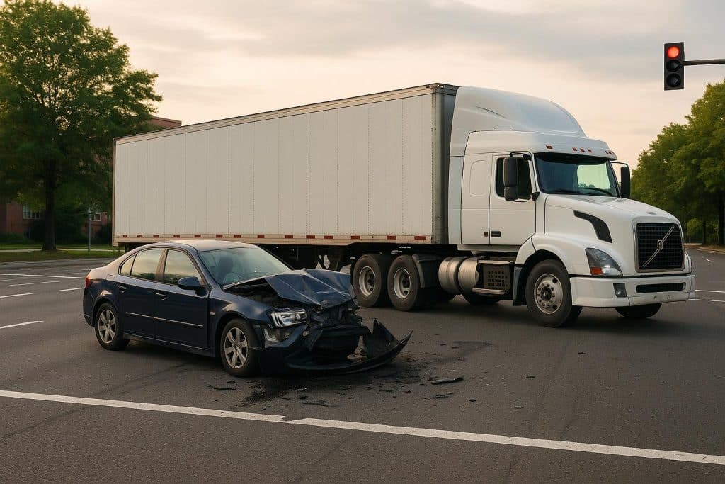 What Makes Truck Accident Cases Different From Other Injury Claims in Richmond, VA? Semi-truck driving on Richmond VA highway highlighting truck accident legal complexities