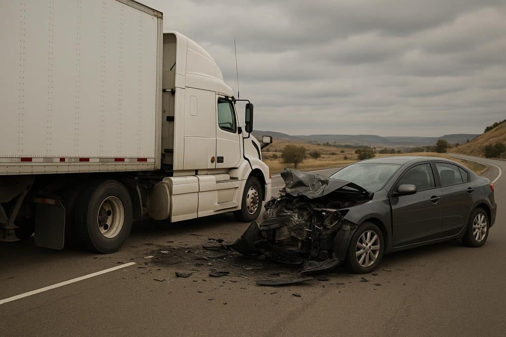 Billings, Montana Truck Accidents: Why These Cases Are Often More Complex Than Standard Car Crashes Semi-truck accident scene on a Montana highway highlighting crash complexity and legal challenges