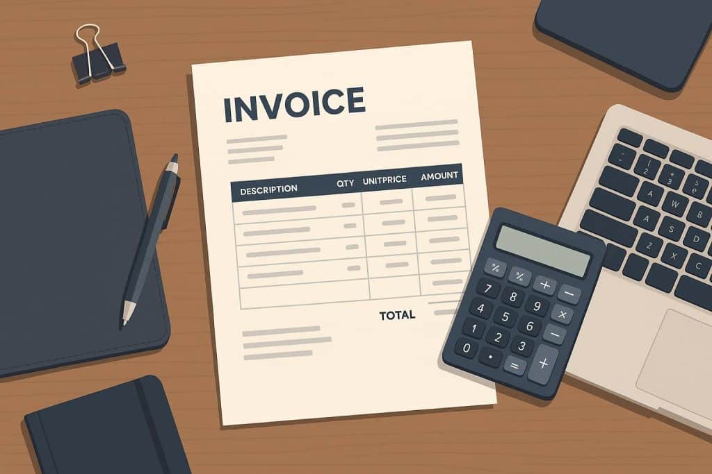 Modern professional invoice templates displayed on digital devices for business growth and efficiency
