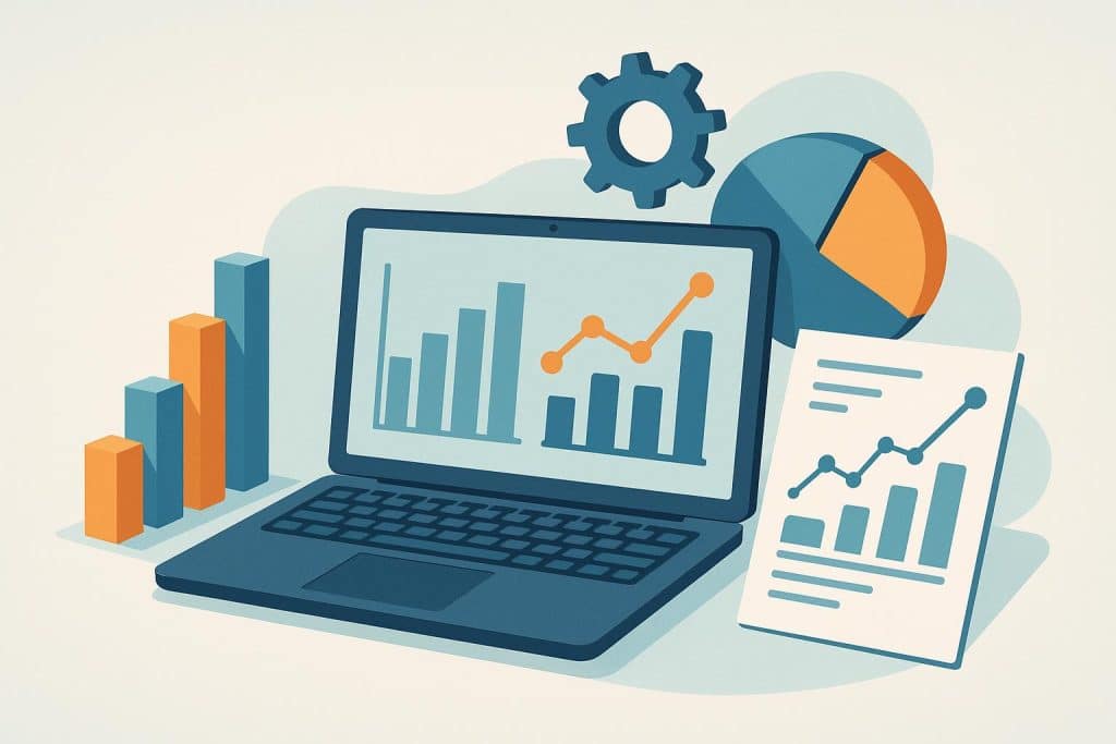 Why Every Growing Business Needs a Reliable Data Consulting Partner Data consultants analyzing business growth charts and strategy on digital devices in an office setting