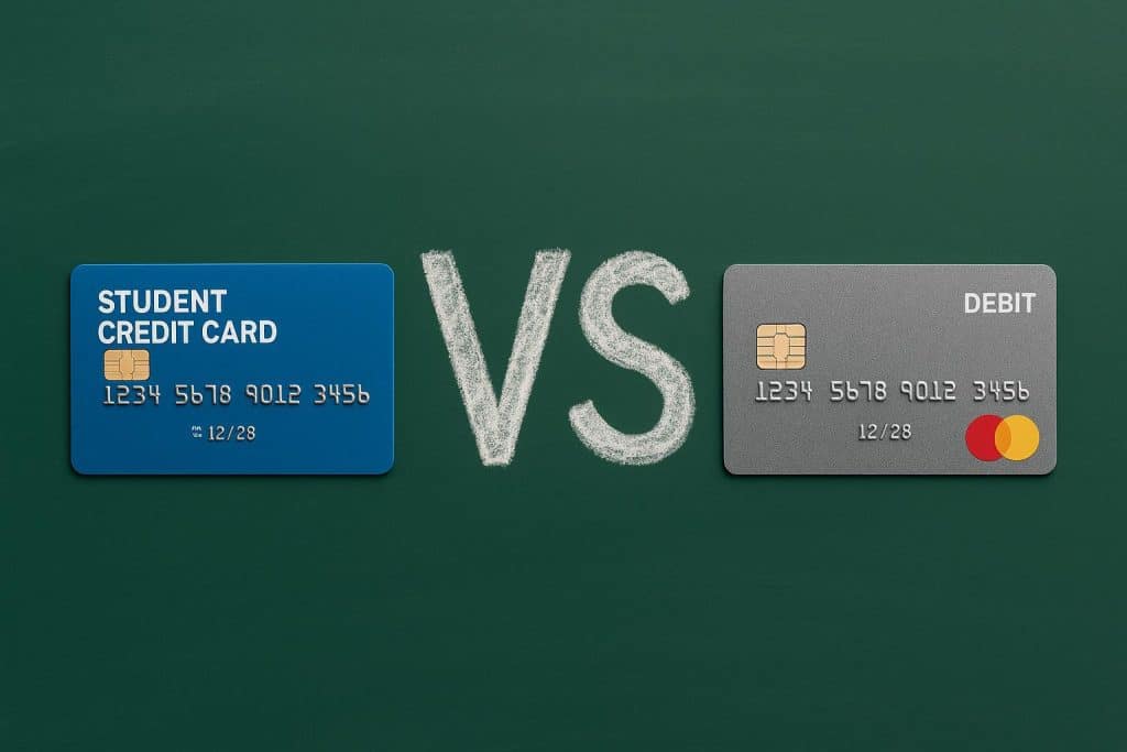 Student credit card and debit card comparison for managing campus expenses and student finances