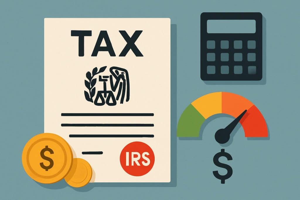 Does Owing the IRS Actually Hurt Your Credit Score? IRS tax documents and credit score report illustrating the impact of tax debt on credit rating