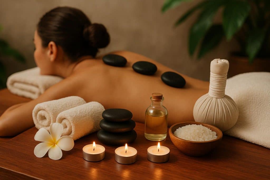 How Choosing Top Therapeutic Massage Destin Enhances Your Relaxation Experience Serene spa setting with massage table and calming decor, highlighting therapeutic massage benefits