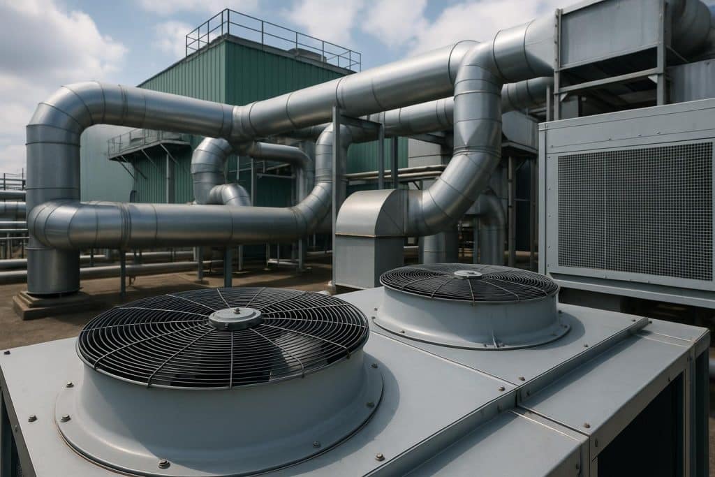 Why Industrial Businesses Benefit From Reliable HVAC Components Industrial HVAC components ensuring efficient climate control in manufacturing facility