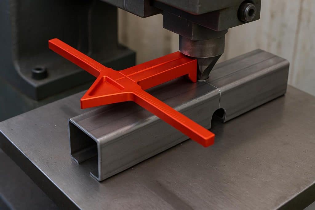 7 Ways a Center Line Tool Improves Overall Notching Precision Center line tool measuring metal for accurate notching in woodworking and metalworking projects