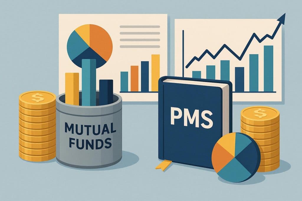 From Mutual Funds to PMS: How Top Financial Advisors in India Build Diversified Portfolios Diversified investment portfolio with mutual funds, stocks, bonds, and financial planning charts