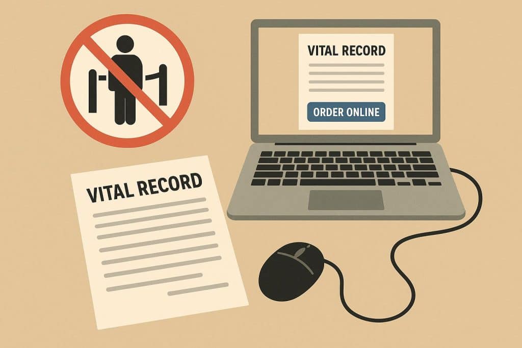 How New Yorkers Are Skipping the Vital Records Line by Ordering Online Online application process for New York vital records with digital forms and city backdrop