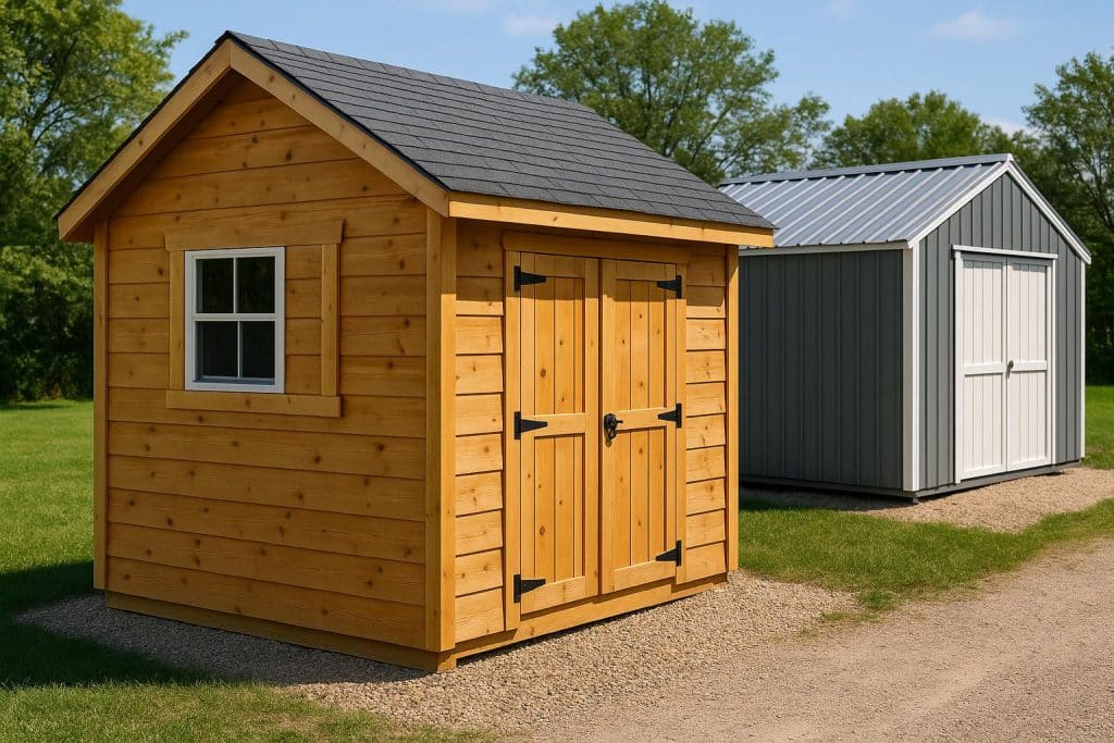 Custom Sheds Are Outselling Prefab Options This Year Custom-built shed standing in a backyard, highlighting rising popularity over prefab sheds