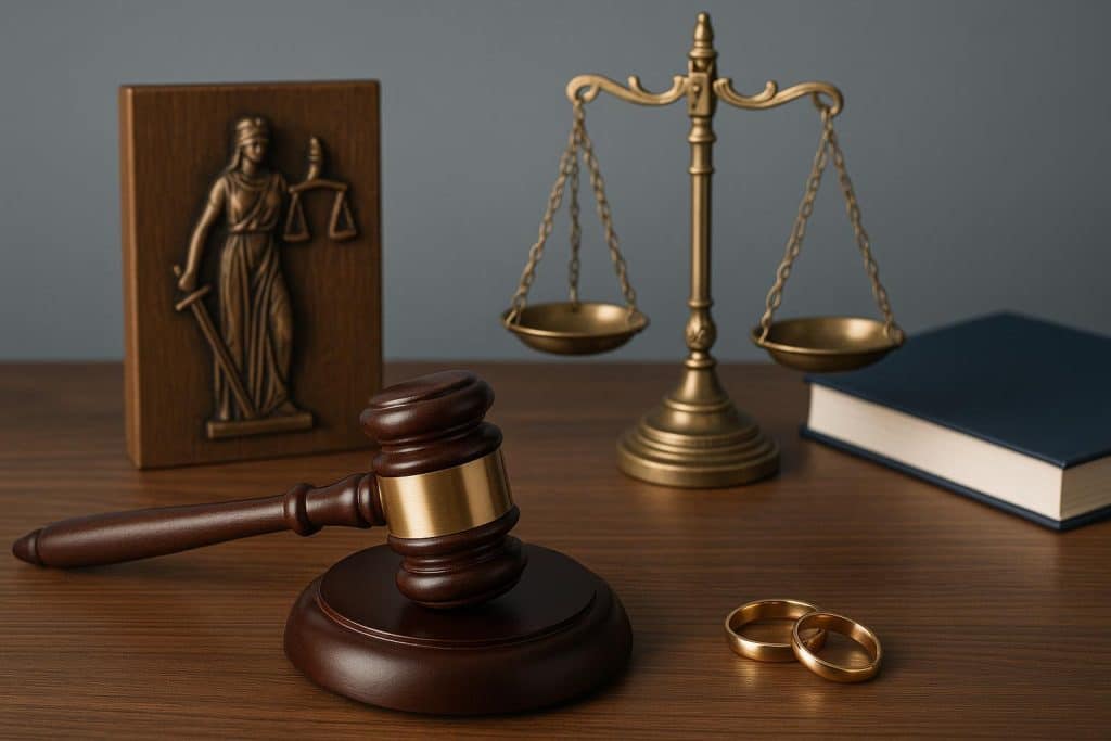 Best Divorce And Family Law Attorneys in Barrington, IL Barrington IL divorce and family law attorneys legal consultation concept with courthouse scales