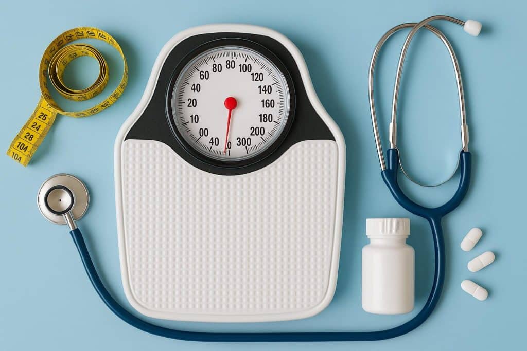 Doctor consulting patient about medically supervised weight loss plan and healthy lifestyle choices