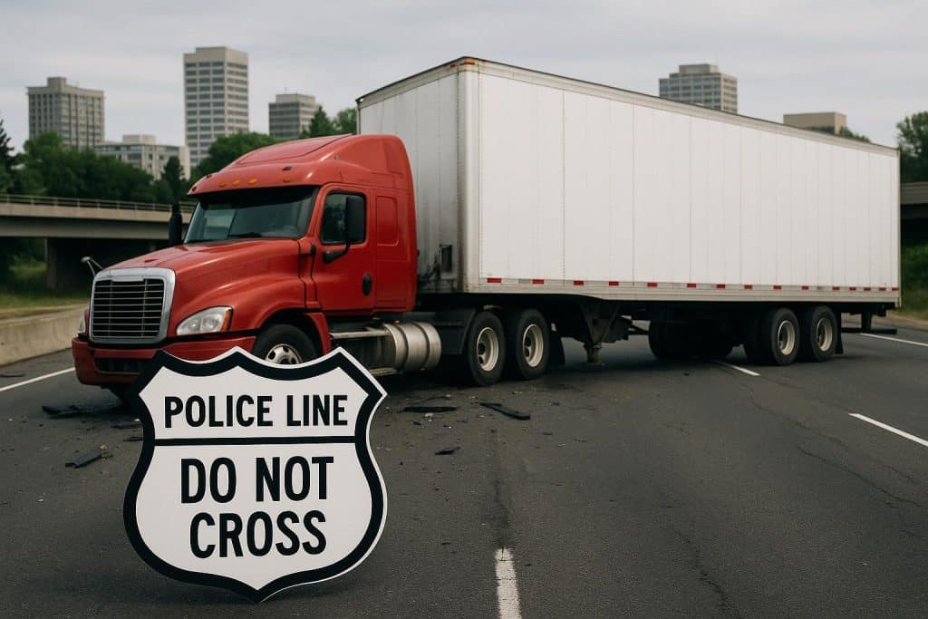 Truck accident lawyer reviewing documents with client after collision in Spokane